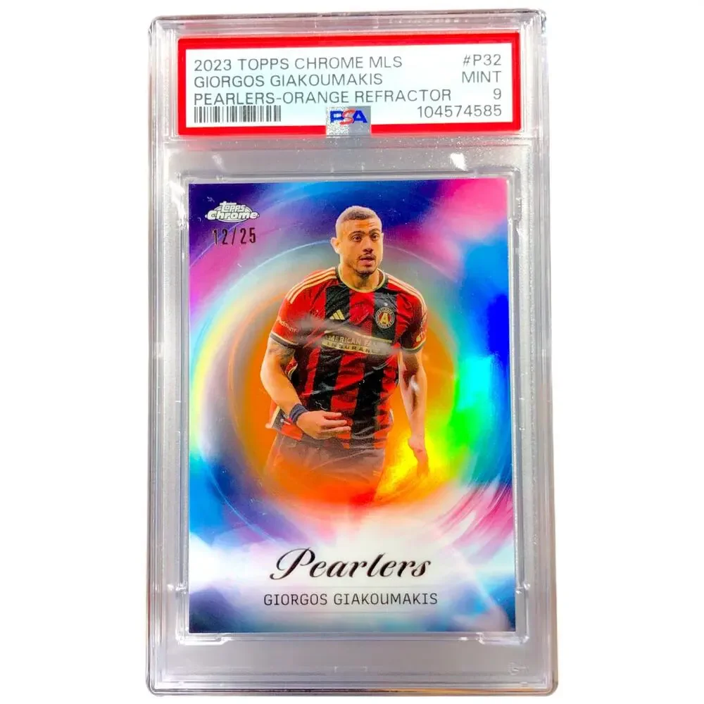 2023 Topps Chrome MLS Pearlers Orange #P-32 Giorgos Giakoumakis /25 PSA 9 Mint